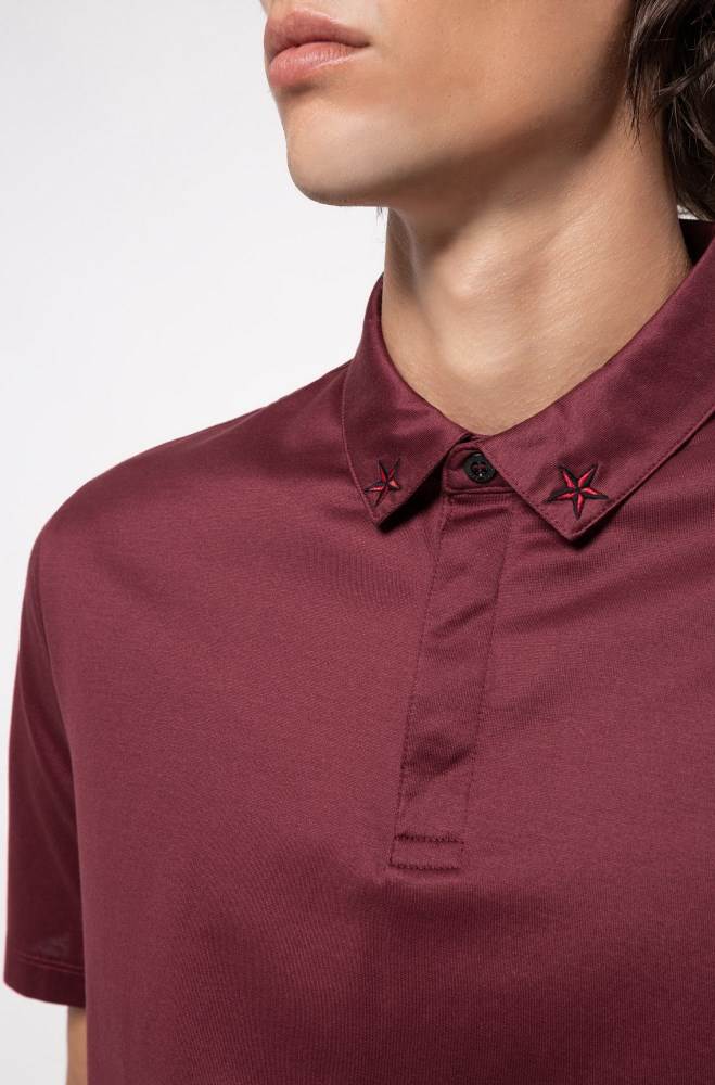 Hugo Boss Regular-fit polo shirt Mørke Rød | wYvND9tV