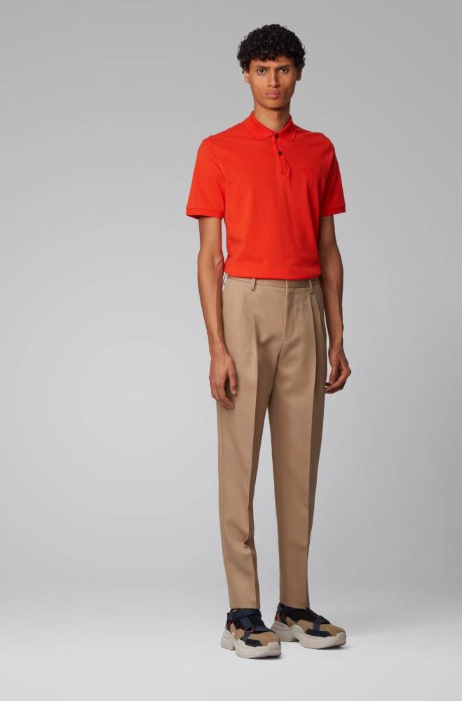 Hugo Boss Regular-fit polo shirt Oransje | PCJ9z4Xn