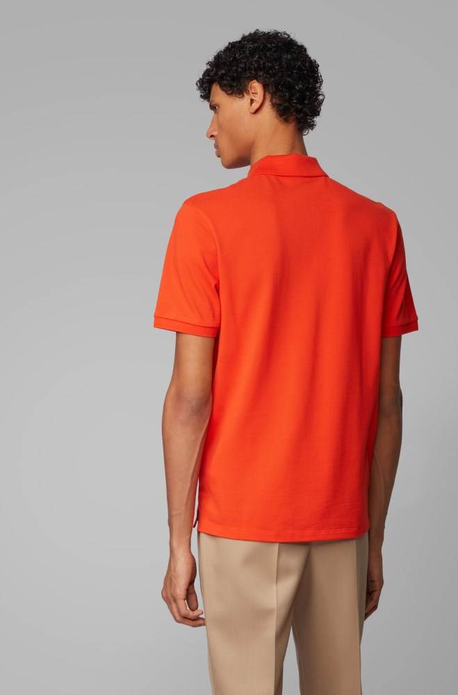 Hugo Boss Regular-fit polo shirt Oransje | PCJ9z4Xn