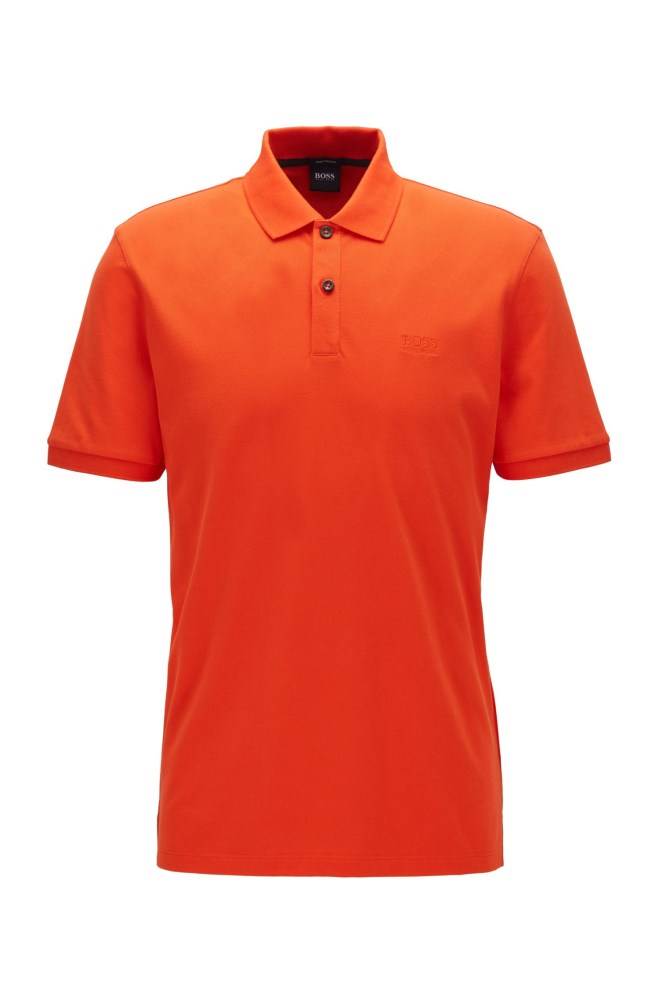 Hugo Boss Regular-fit polo shirt Oransje | PCJ9z4Xn