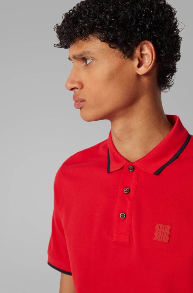 Hugo Boss Regular-fit polo shirt Rød | Qye2xSB3