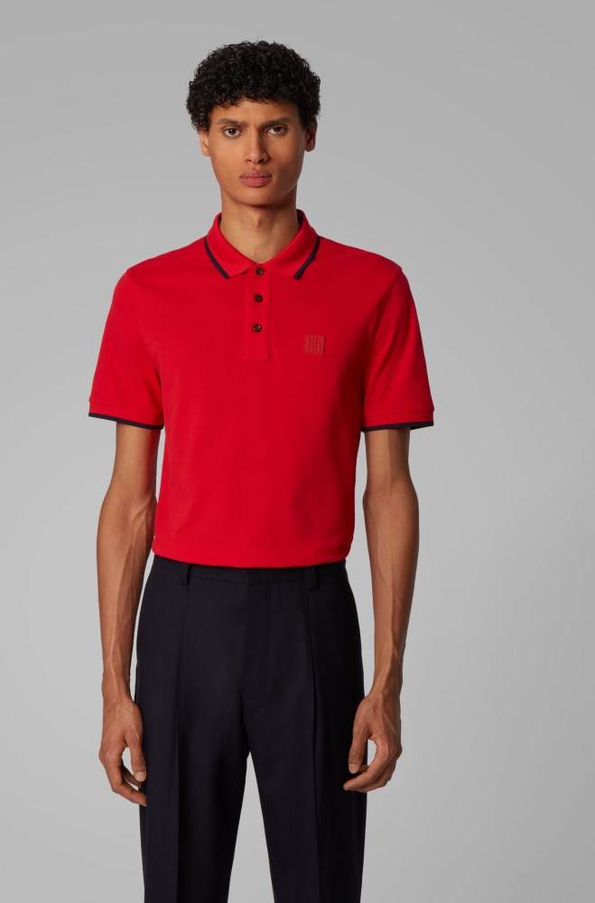 Hugo Boss Regular-fit polo shirt Rød | Qye2xSB3