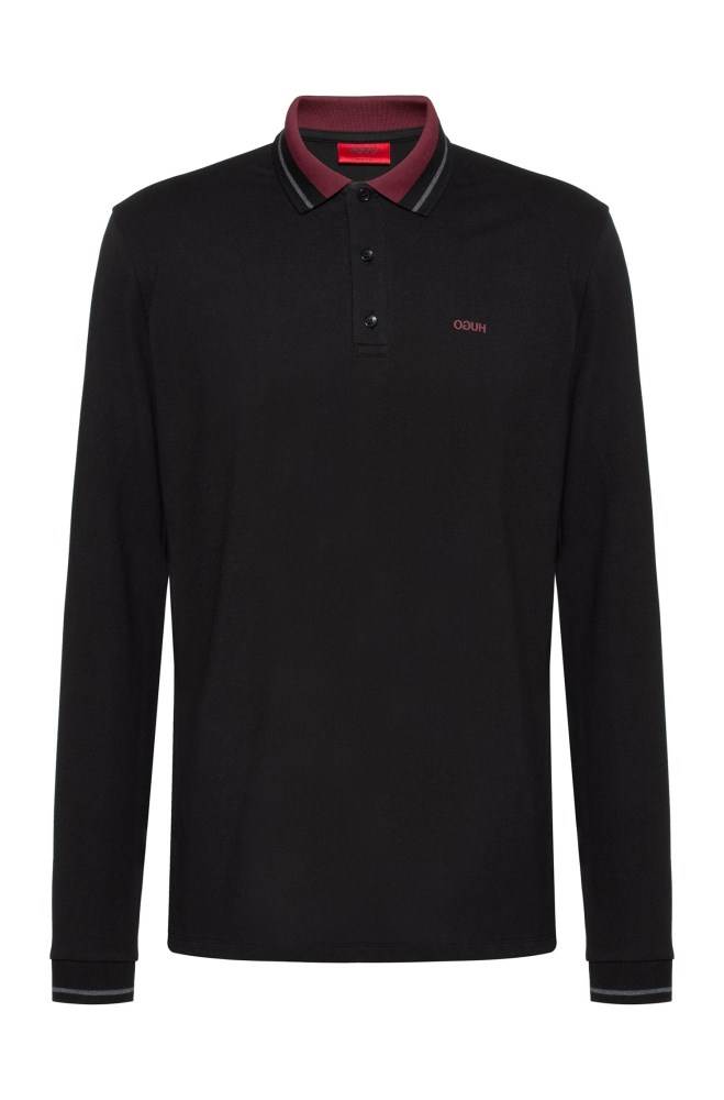 Hugo Boss Regular-fit polo shirt Svarte | 2llEWjPR