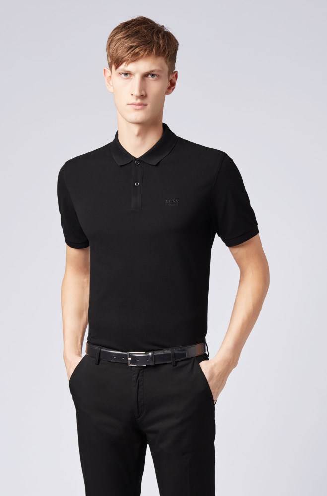 Hugo Boss Regular-fit polo shirt Svarte | Mi7l56DD