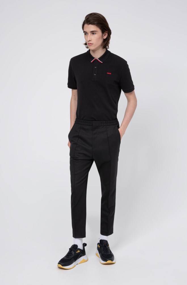 Hugo Boss Regular-fit polo shirt Svarte | Mr8mEH6r