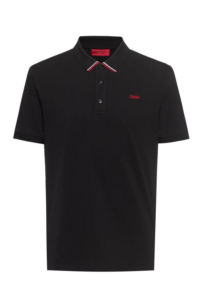 Hugo Boss Regular-fit polo shirt Svarte | Mr8mEH6r