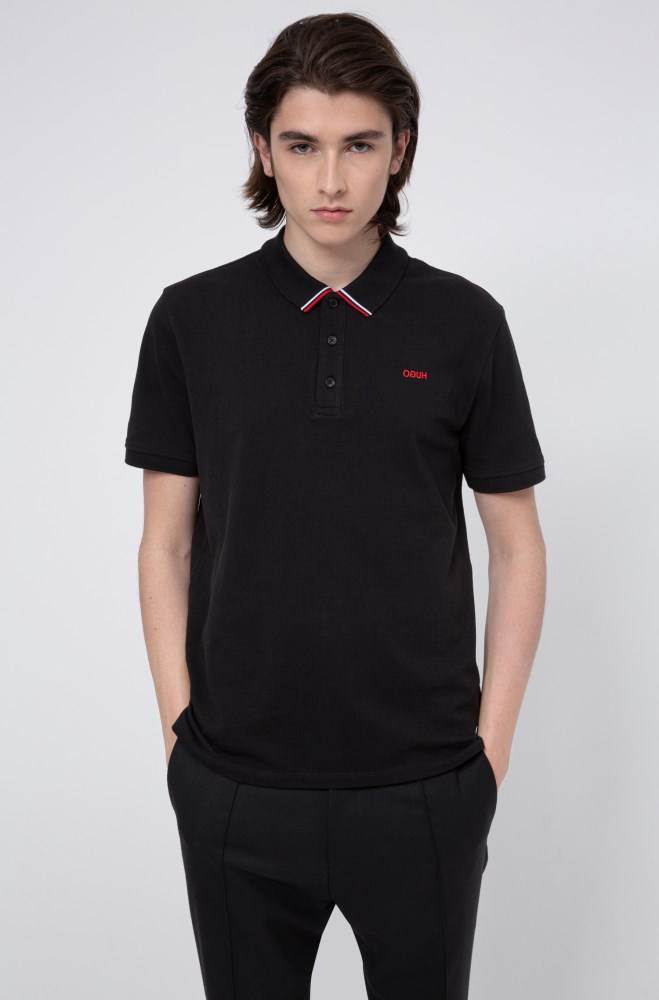 Hugo Boss Regular-fit polo shirt Svarte | Mr8mEH6r