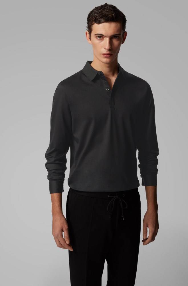 Hugo Boss Regular-fit polo shirt Svarte | PgeoP20k