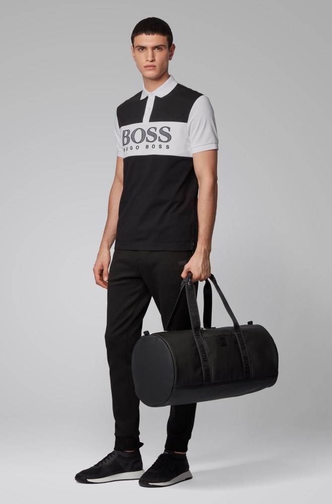 Hugo Boss Regular-fit polo shirt Svarte | VZ0rJ6Xk