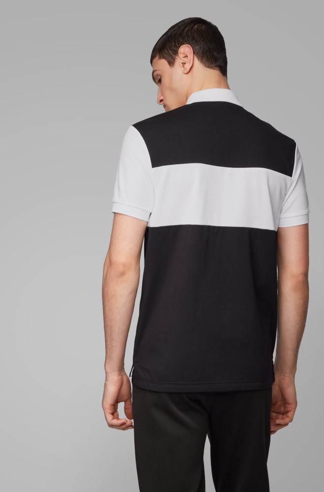 Hugo Boss Regular-fit polo shirt Svarte | VZ0rJ6Xk