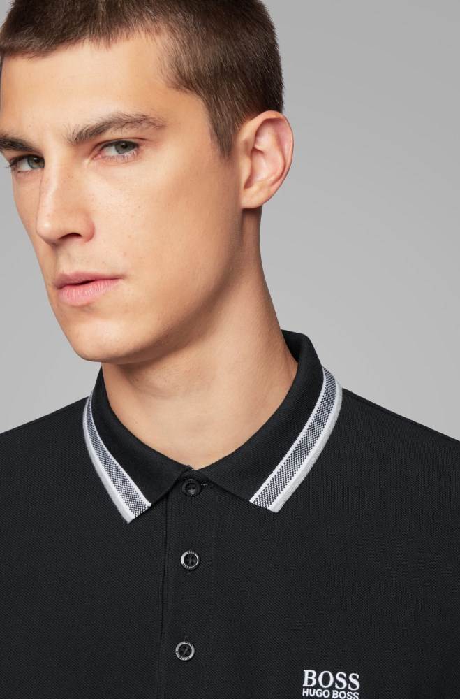 Hugo Boss Regular fit polo shirt Svarte | WEdWxzHX