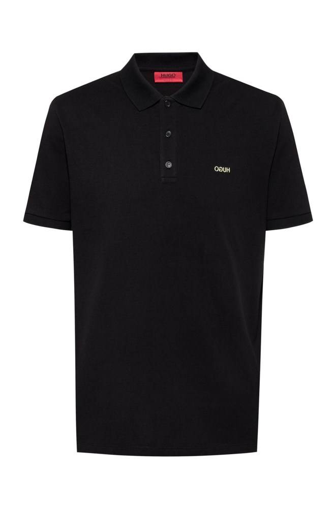 Hugo Boss Regular-fit polo shirt Svarte | mMed6FA7