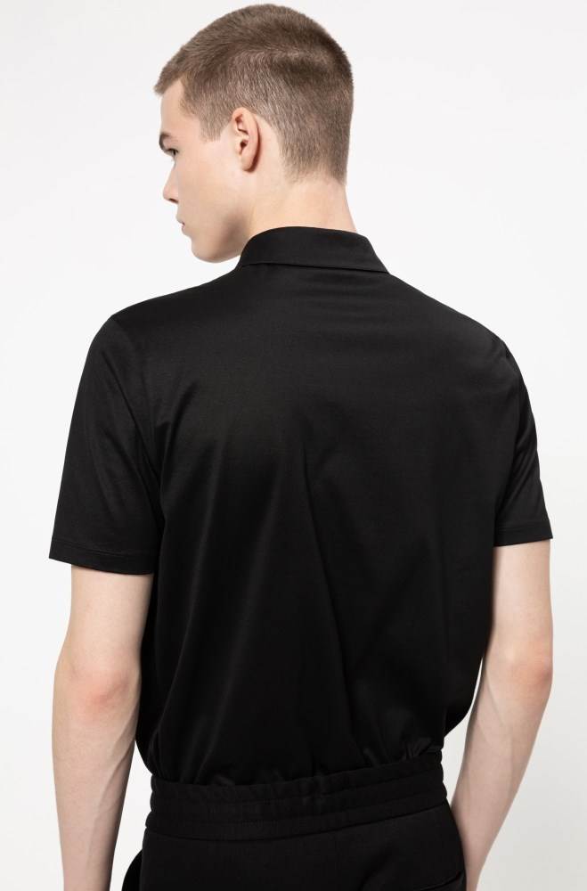 Hugo Boss Regular-fit polo shirt Svarte | u2E1hKy0