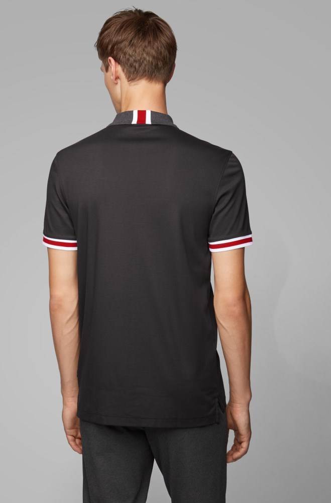 Hugo Boss Regular-fit polo shirt Svarte | xIEeBbcS