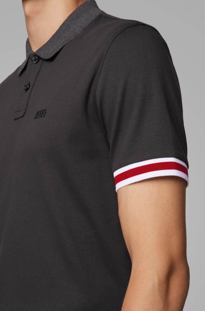 Hugo Boss Regular-fit polo shirt Svarte | xIEeBbcS