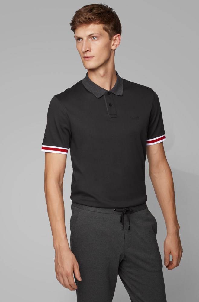 Hugo Boss Regular-fit polo shirt Svarte | xIEeBbcS