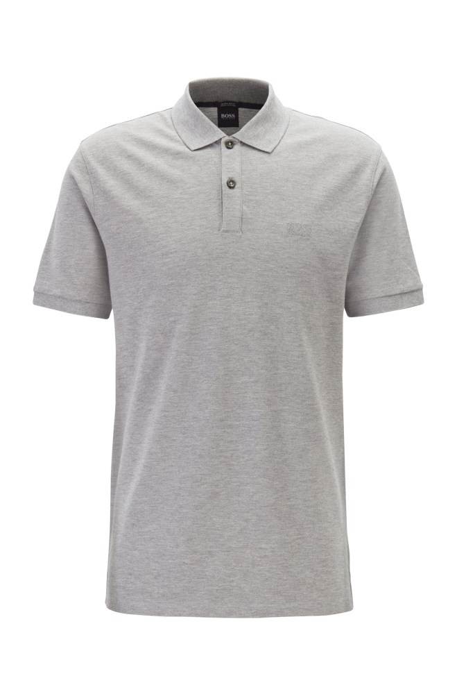 Hugo Boss Regular-fit polo shirt Sølv | Wu36Z6I3