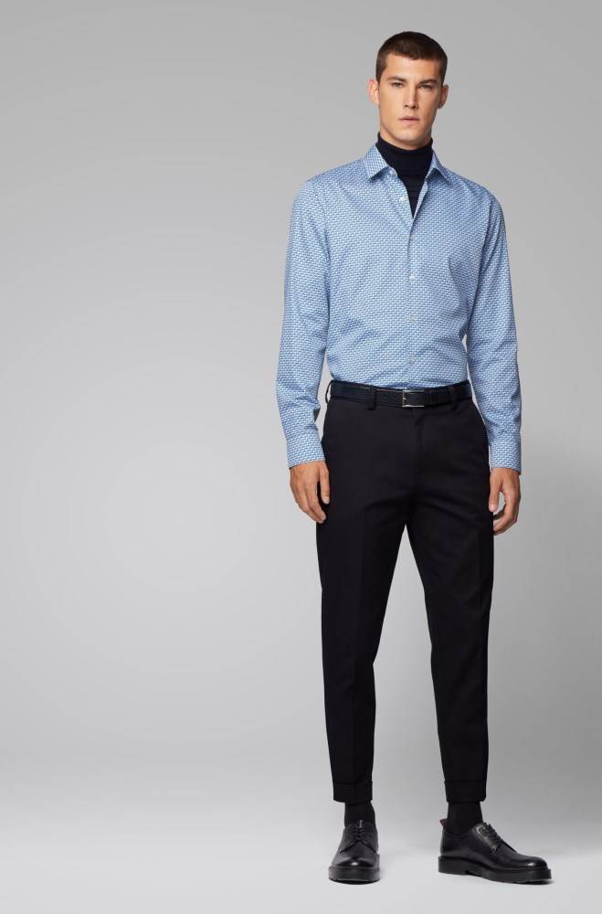 Hugo Boss Regular-fit shirt Blå | Hpne3ADN