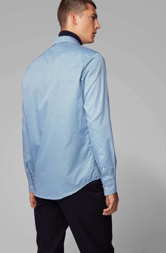 Hugo Boss Regular-fit shirt Blå | Hpne3ADN