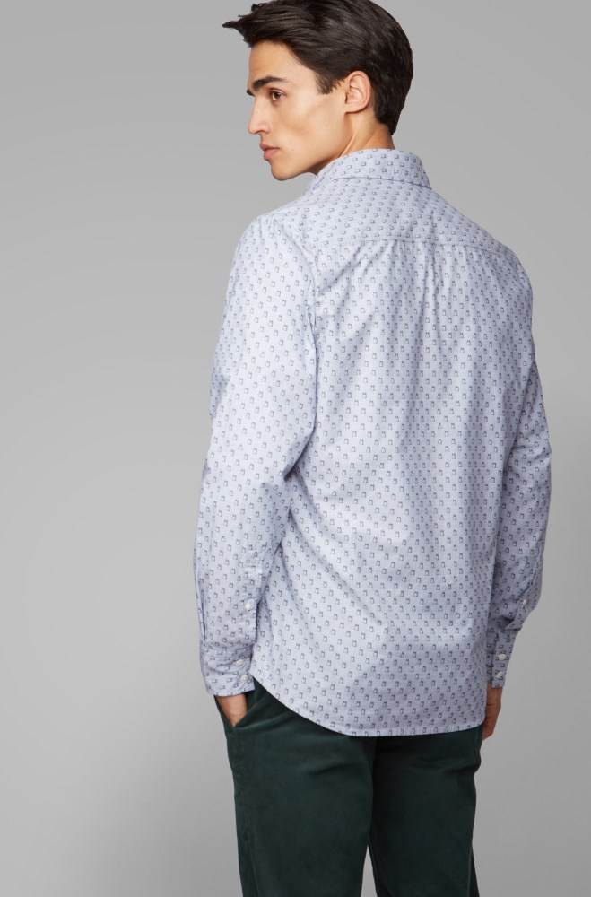 Hugo Boss Regular-fit shirt Blå | MriJ8XPD