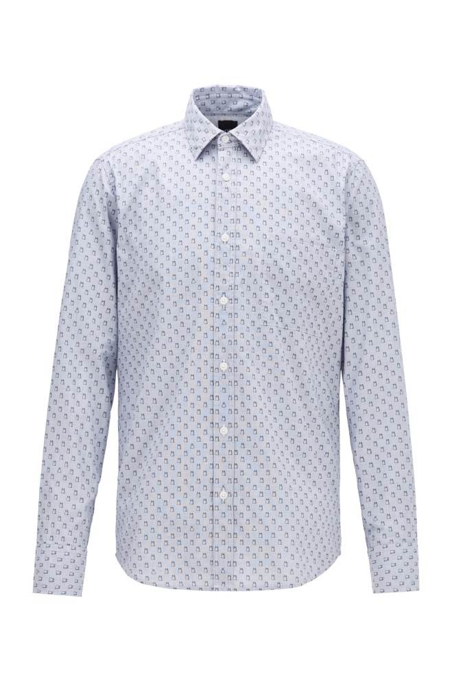 Hugo Boss Regular-fit shirt Blå | MriJ8XPD