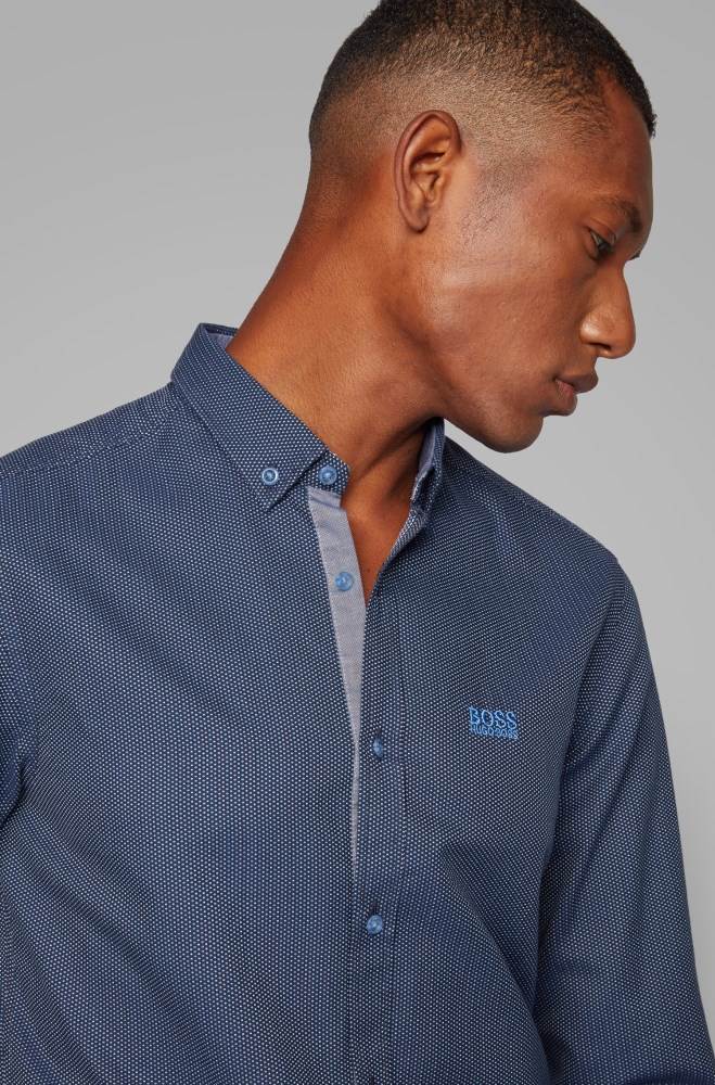 Hugo Boss Regular-fit shirt Blå | OUcIHYuS