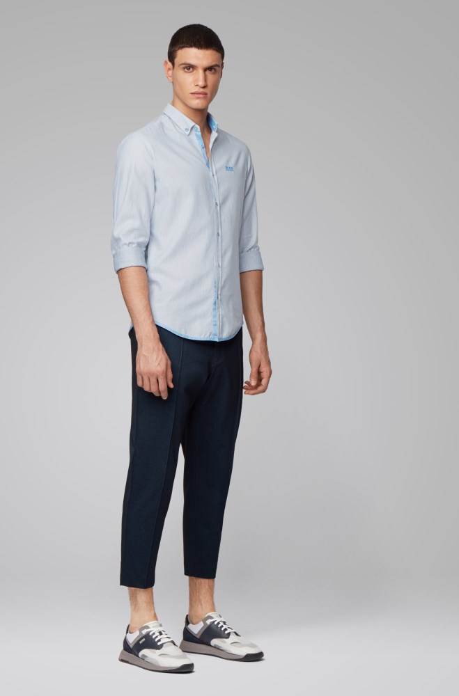 Hugo Boss Regular-fit shirt Blå | tleuO1eP