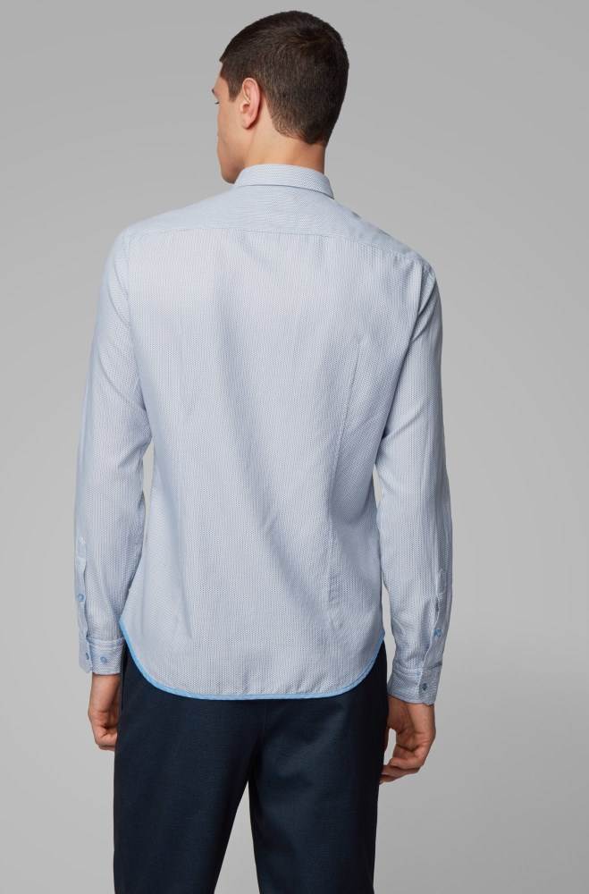 Hugo Boss Regular-fit shirt Blå | tleuO1eP