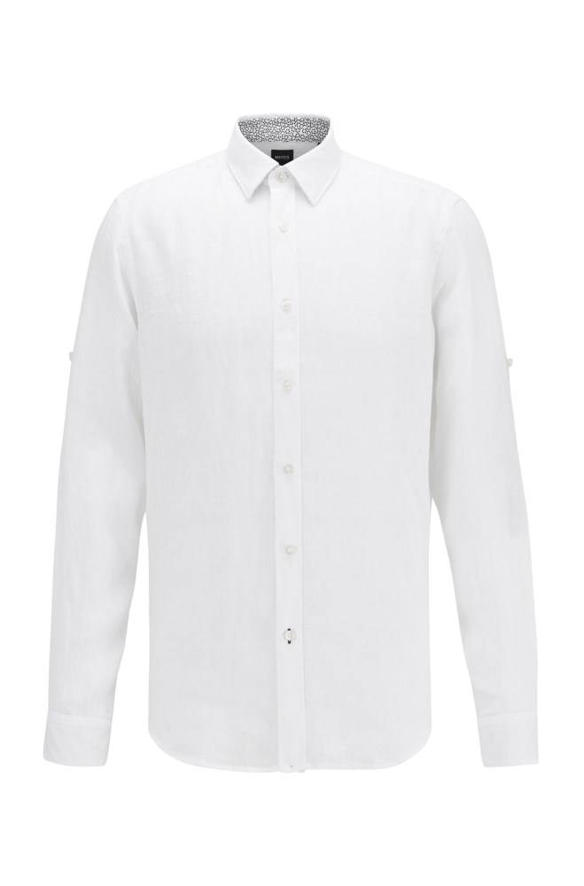 Hugo Boss Regular-fit shirt Hvite | 43xJVA3e