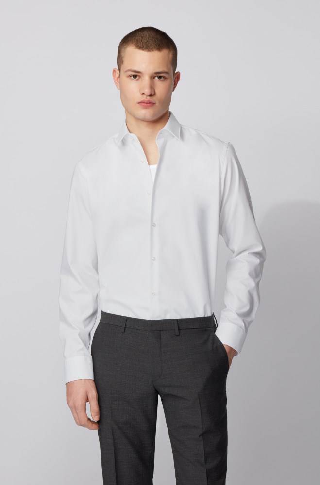 Hugo Boss Regular-fit shirt Hvite | ESpukZGN