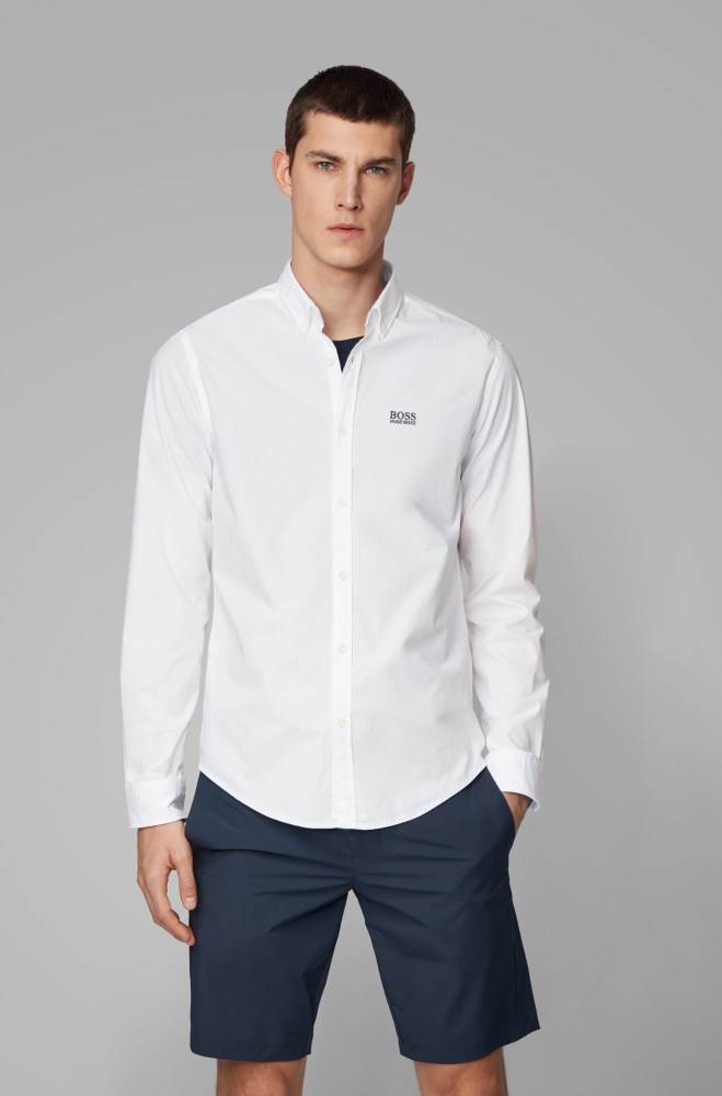 Hugo Boss Regular-fit shirt Hvite | NClfrkKR