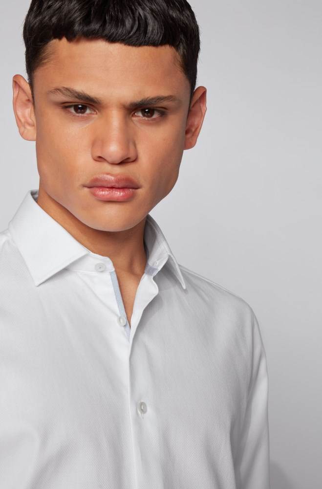 Hugo Boss Regular-fit shirt Hvite | TAwFjwah