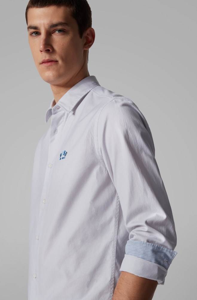 Hugo Boss Regular-fit shirt Hvite | h44hHRIg