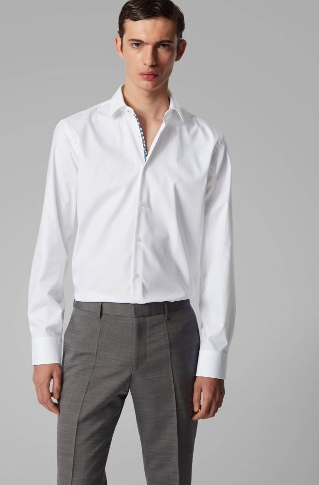 Hugo Boss Regular-fit shirt Hvite | jSHJgIrS