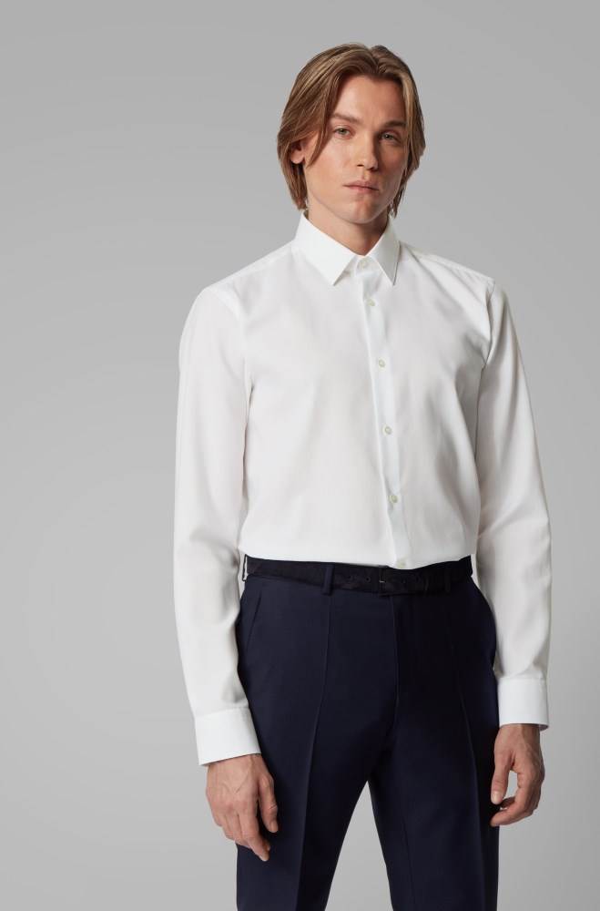 Hugo Boss Regular-fit shirt Hvite | zksFQuON