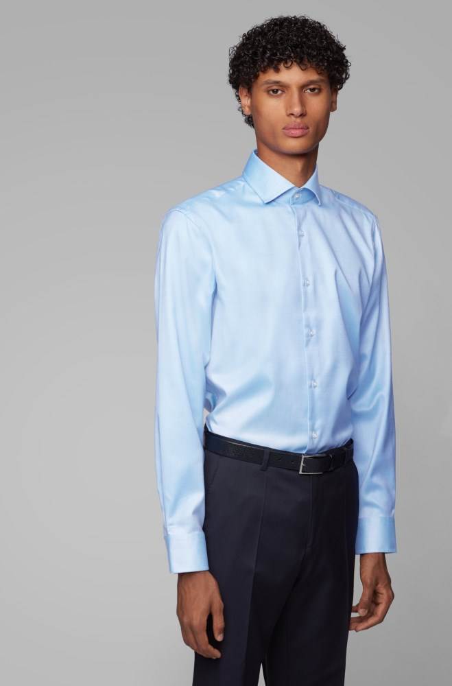 Hugo Boss Regular-fit shirt Lyse Blå | FwMfSypy