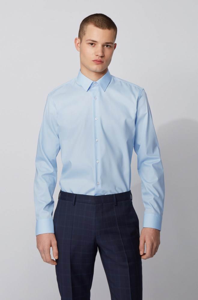 Hugo Boss Regular-fit shirt Lyse Blå | SPD3fmS2