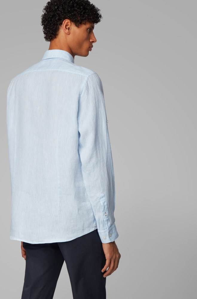 Hugo Boss Regular-fit shirt Lyse Blå | TP6FxtPi