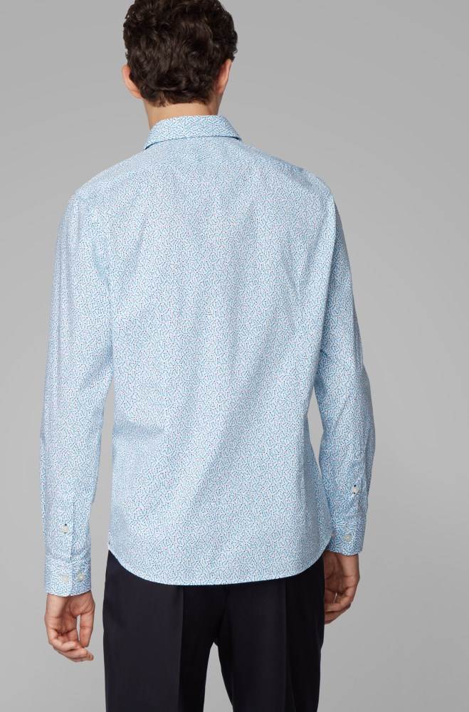 Hugo Boss Regular-fit shirt Lyse Blå | mYLYri8r