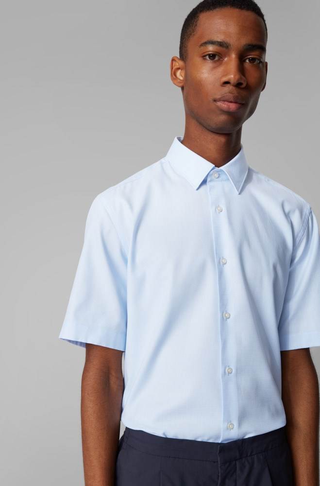 Hugo Boss Regular-fit shirt Lyse Blå | nMsZZxEG