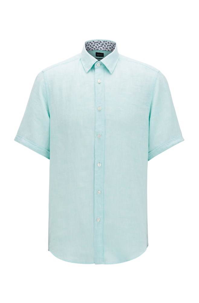 Hugo Boss Regular-fit shirt Lyse Grønn | YLZLQKTr