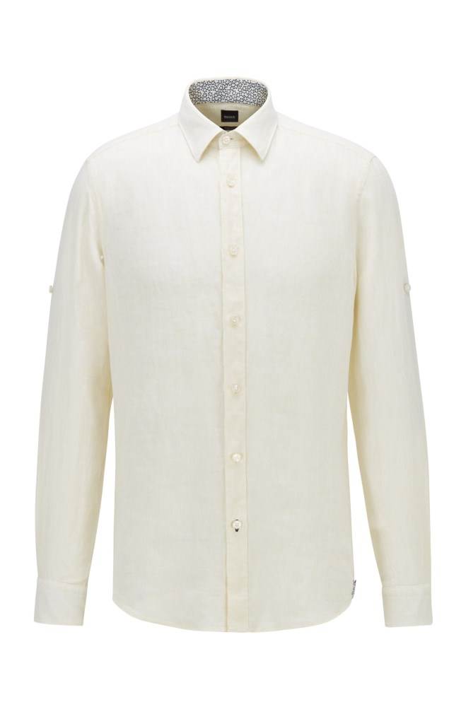 Hugo Boss Regular-fit shirt Lyse Gul | 9B6NDjnN