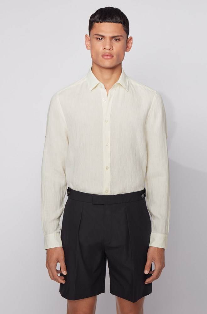 Hugo Boss Regular-fit shirt Lyse Gul | 9B6NDjnN