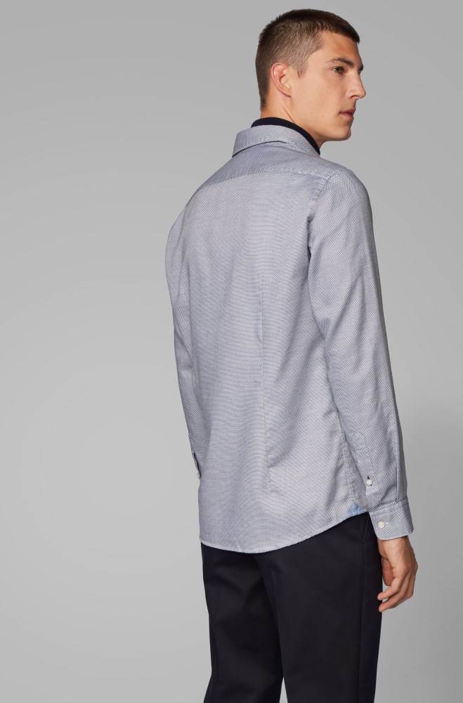 Hugo Boss Regular-fit shirt Mørke Blå | 39PDXZJ7