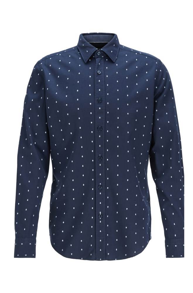 Hugo Boss Regular-fit shirt Mørke Blå | 7uvkN99U