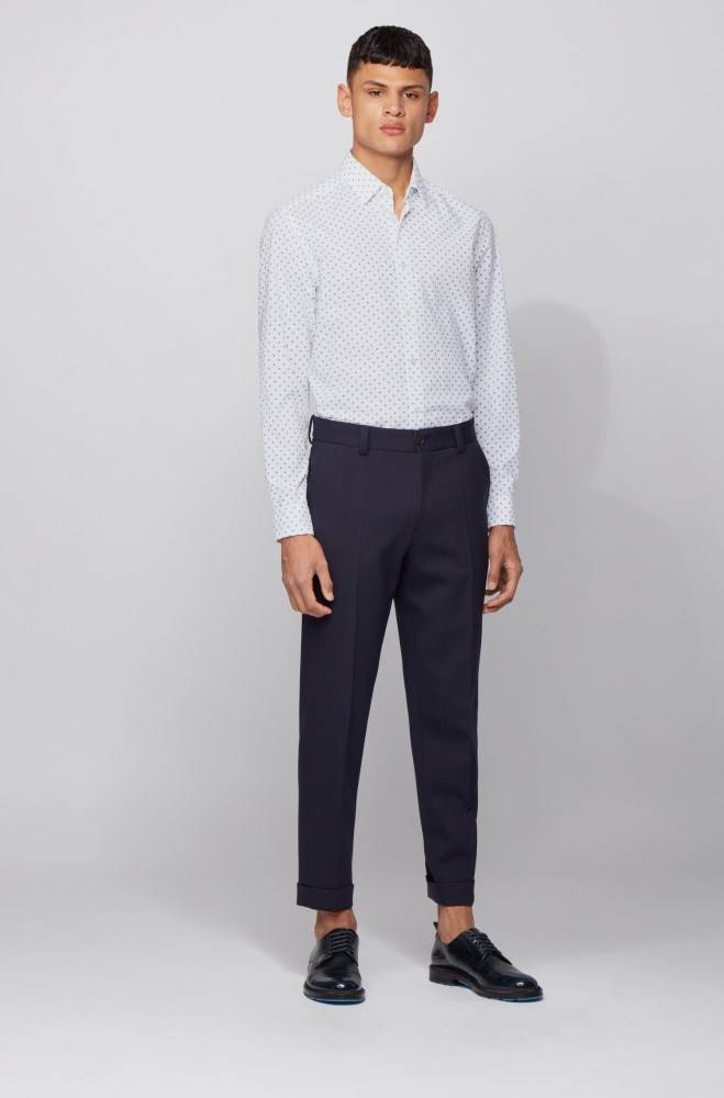 Hugo Boss Regular-fit shirt Mørke Blå | 9CgsGmEN