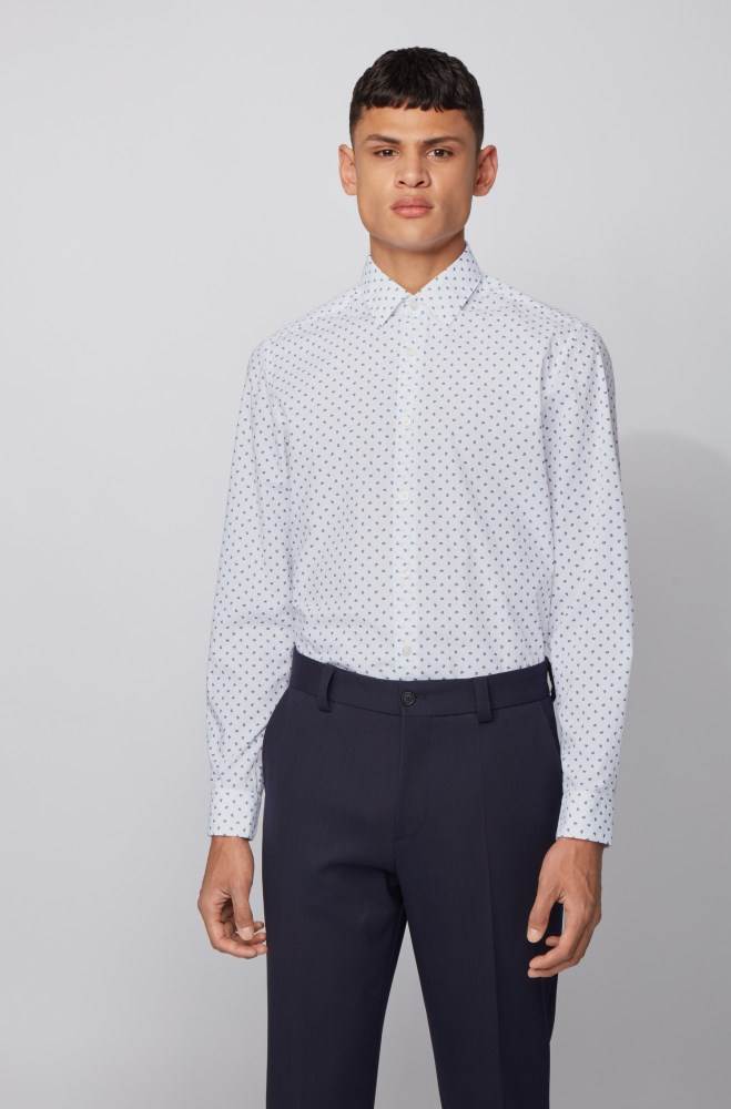 Hugo Boss Regular-fit shirt Mørke Blå | 9CgsGmEN