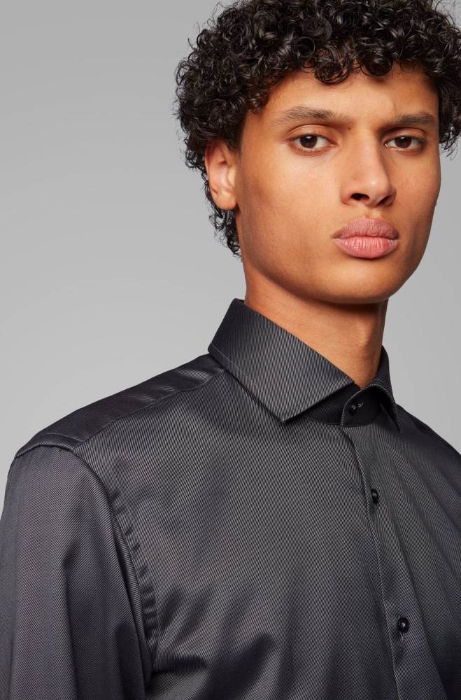 Hugo Boss Regular-fit shirt Mørke Grå | 8gTgYCuZ