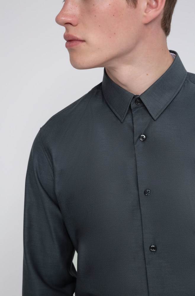 Hugo Boss Regular-fit shirt Mørke Grå | LMqnNik7