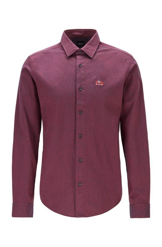 Hugo Boss Regular-fit shirt Rød | uHqY5xJ7